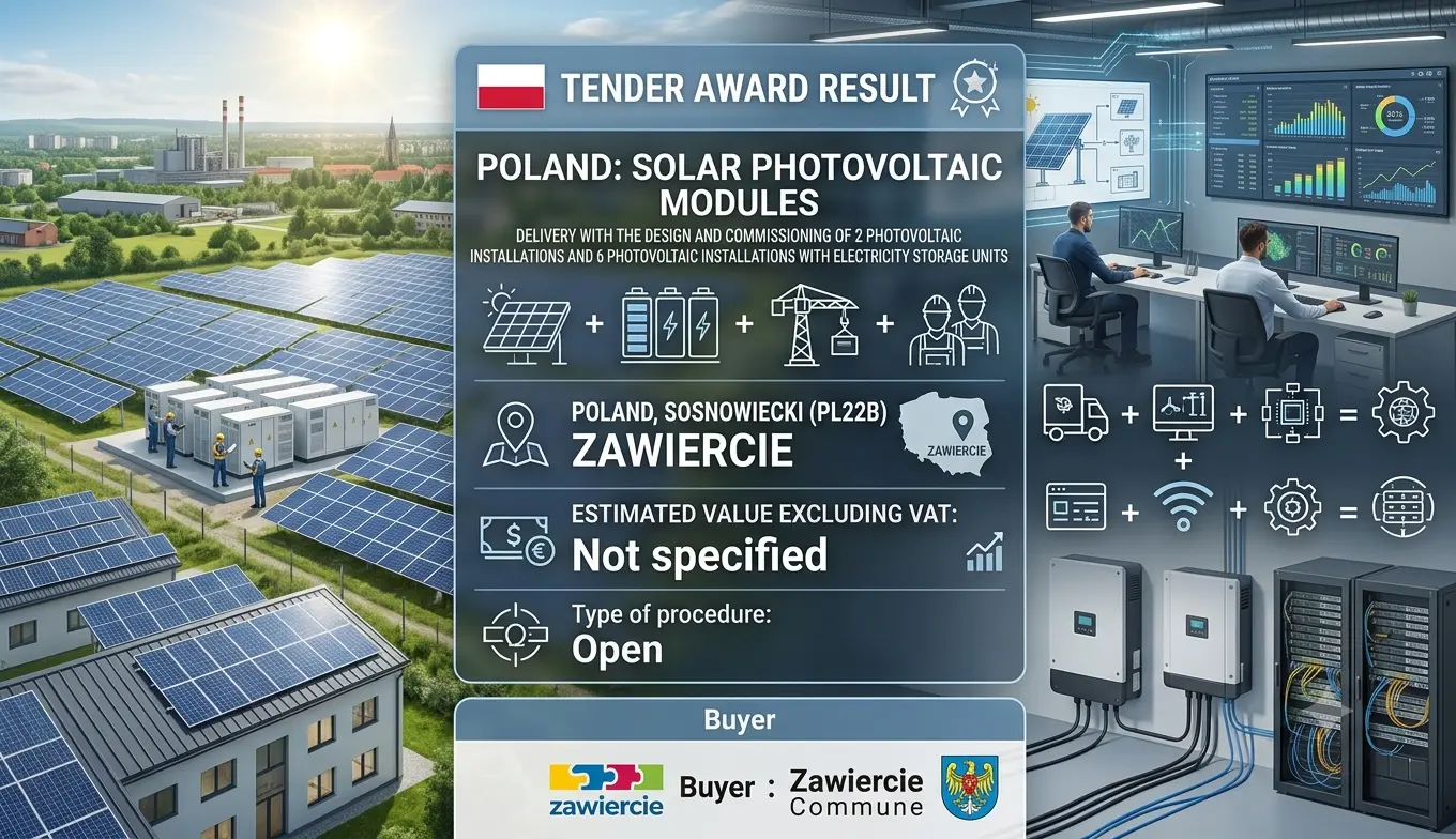 Zawiercie Turns Public Buildings Into a Distributed Solar Network in a PLN 2.66 Million Contract