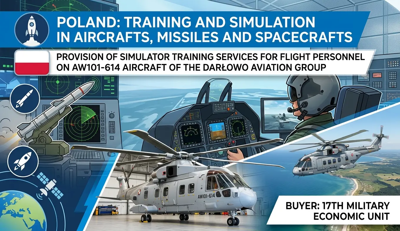 Poland Awards PLN 6.56 Million AW101 Helicopter Simulator Training Contract to Leonardo PZL-Świdnik
